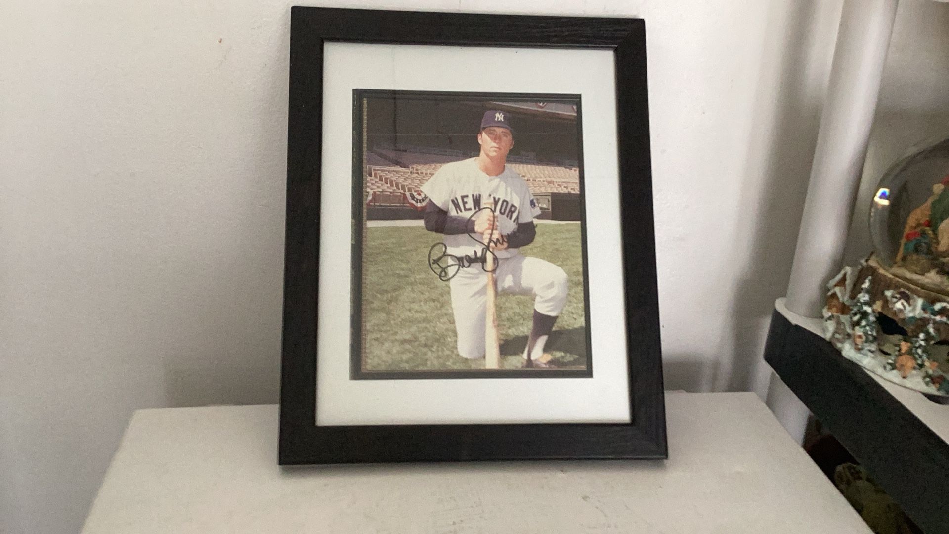 Nicely Framed Signed Photo Of Bobby Murcer