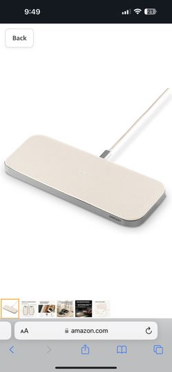 Courant Catch:2  - Italian Leather Bone Color -  Dual Wireless Charging Pad