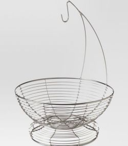 Target Threshold Silver Steel Wired Fruit Basket