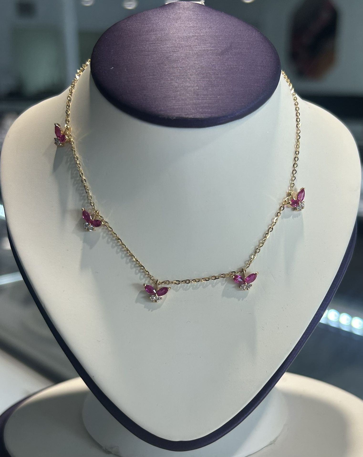 Gold Ruby Necklace 