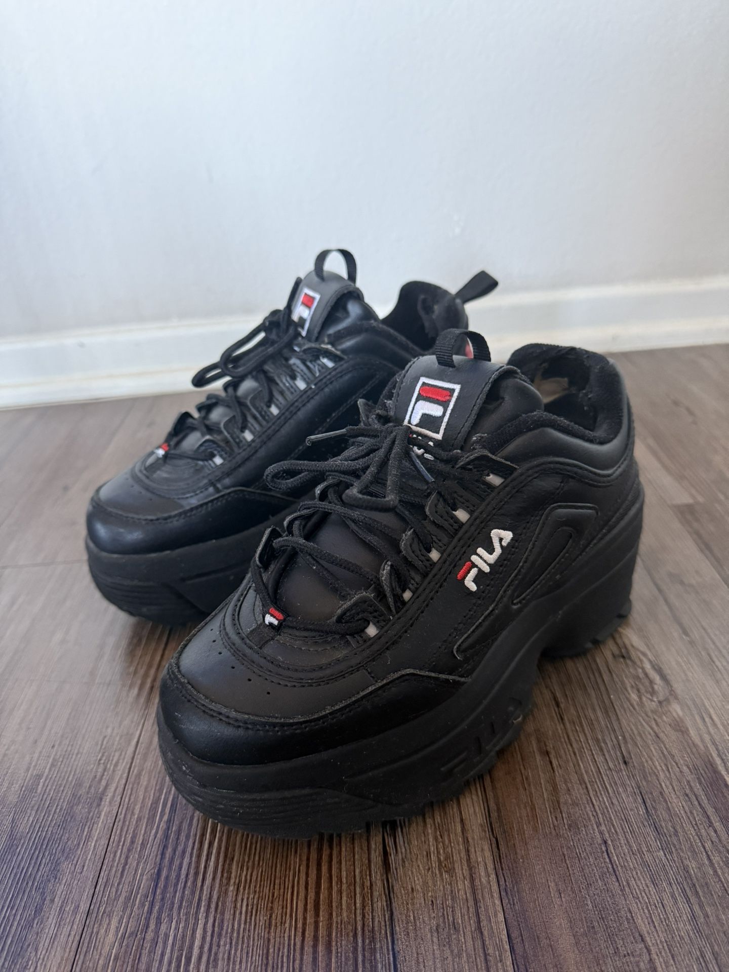 FILA Wedge Platform sneakers in black