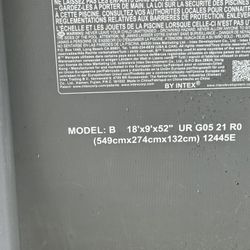 Above Rectangle Ground Pool  18ft By9feet. 