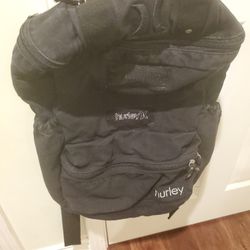 Dark black Hurley Canvas school college laptop backpack