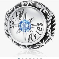 Hutou Birthstone Charms Fit Pandora Charms Bracelet 925 Sterling Silver Astrology Constellation Horoscope Charms for Women Birthday Gift