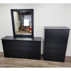 Dresser Whit Mirror And Chest - Cómoda con Espejo Y Gavetero