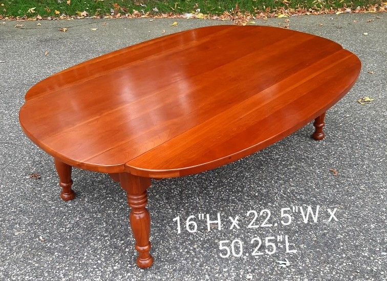 Vintage Kling Cherry Drop Leaf Coffee Table / Livingroom Cherry Table / Fine Furniture