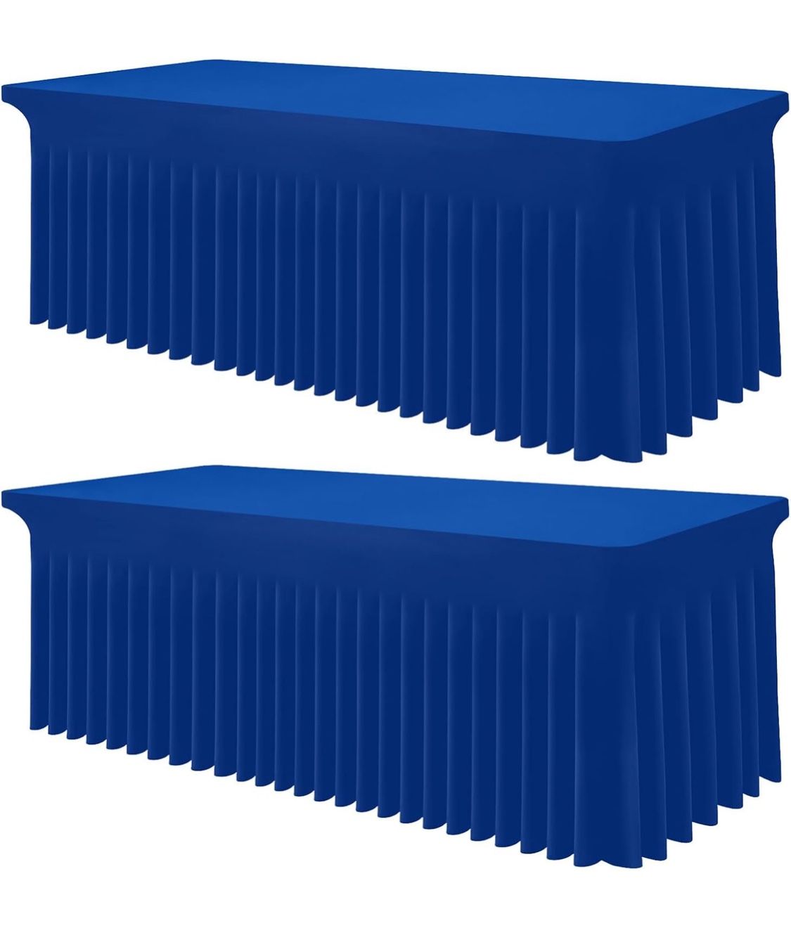 Smiry Spandex Tablecloth 2 Pack, Elastic Fitted Stretch Tablecloth for 6FT Rectangle Tables, Waterproof Washable Table Cover Skirt for Outdoor, Weddin