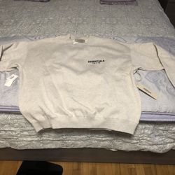 Essentials Fear Of God Crew Sweatshirt Oatmeal Size XL BRAND NEW With tags
