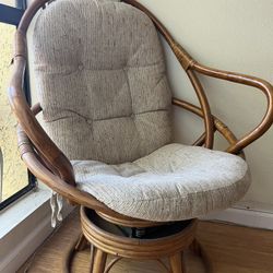 Rattan Chair And Ottoman