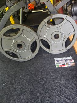 Olympic bar and 45s