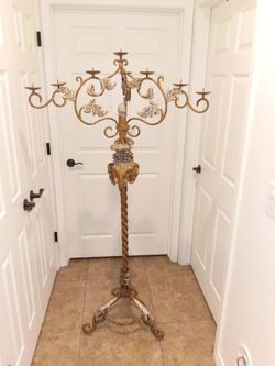 Heavy wrought iron candle holder