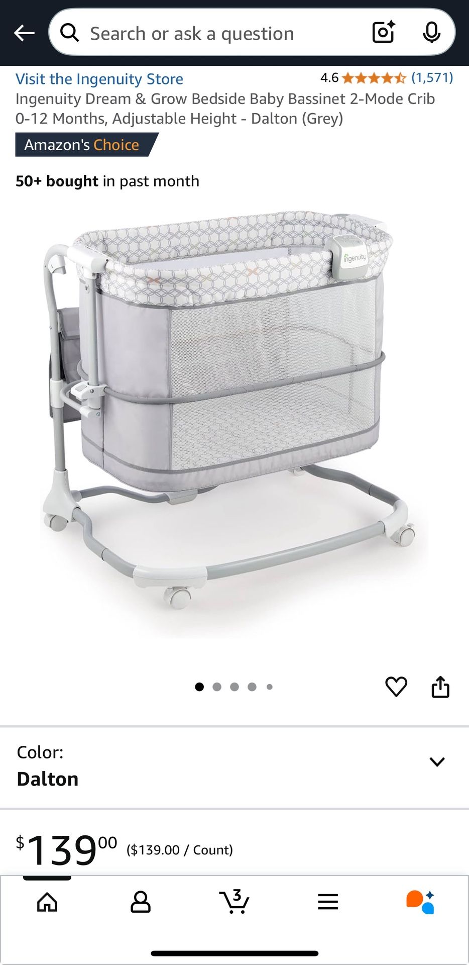 Ingenuity Dream And grow baby Bassinet