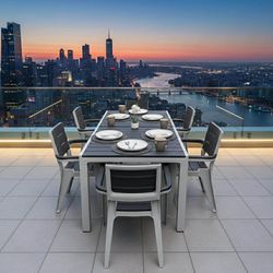 En un ambiente agradable muebles de patio