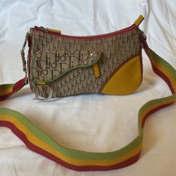 Dior Red Yellow Green Shoulder Bag 100% Authentic
