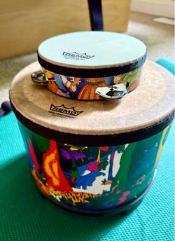 Remo kids floor drum with Remo tambourine