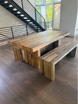 West Elm Emerson Table and Two Benches