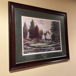 Joe Sambataro Furry Creek Golf Print Par 3 by the Stream Home Interiors Framed