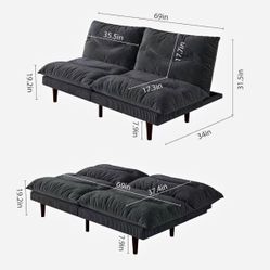 New Sofa bed 69 inches. Dark grey. I