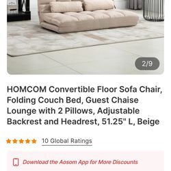 Convertible Floor Sofa Chair, Folding Couch Bed
