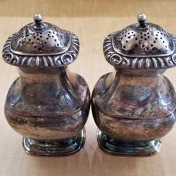 Plated Salt and Pepper Shakers 