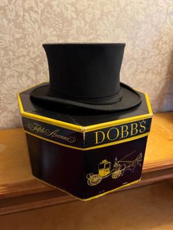 vintage black formal top hat by Benj. Sanders of Brooklyn, N.Y.,  Dobbs