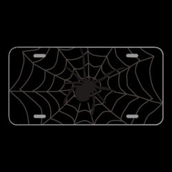 License Plate Novelty Car Front Spider Web Black Arachnid Silhouette