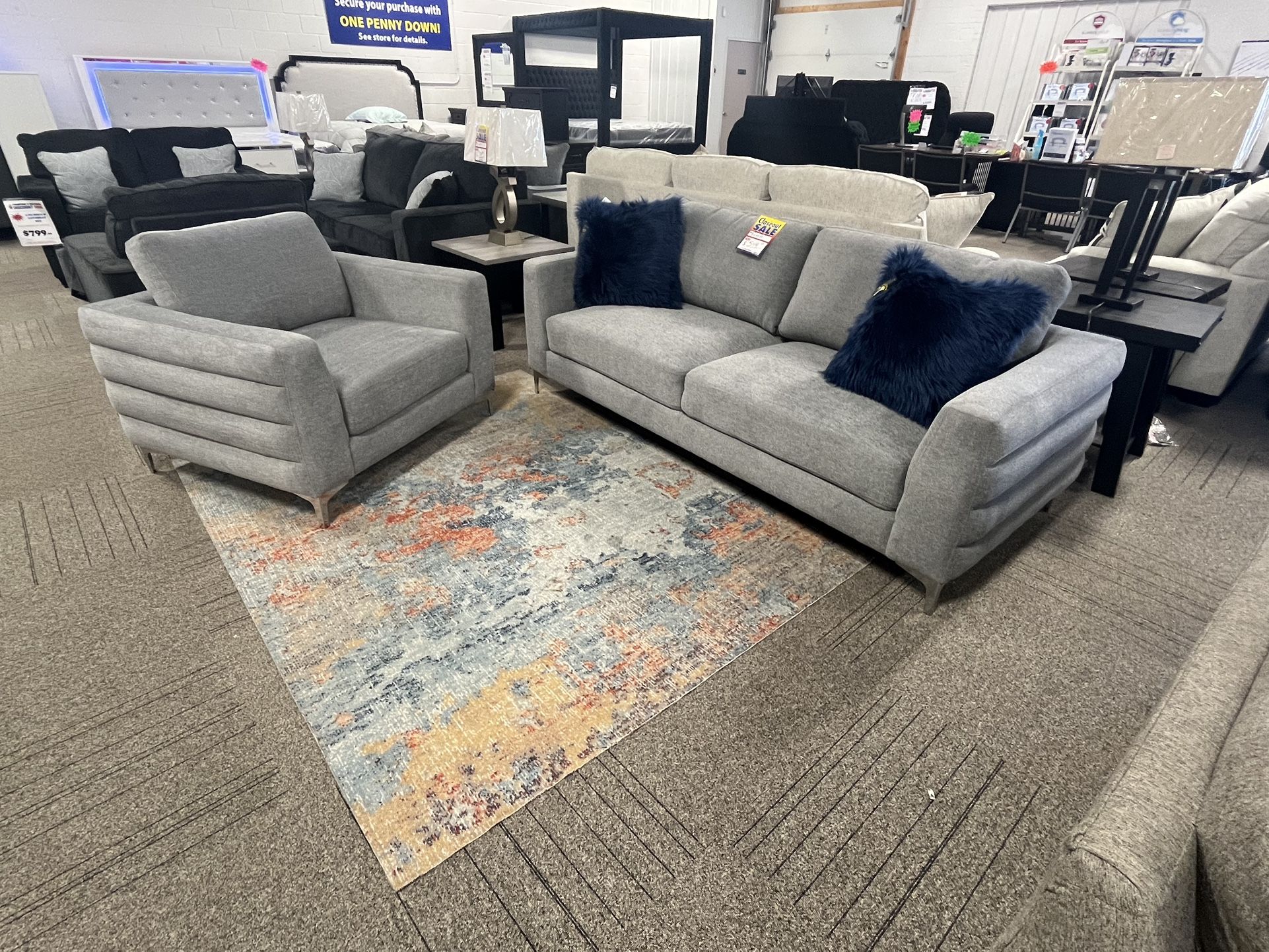 Contemporary Sofa And Chair Set