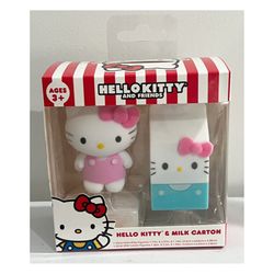 Hello Kitty and Friends Sanrio Hello Kitty & Milk Carton Flocked Figure