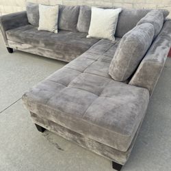 Jonathan Louis Right Hand Facing Gray Sectional Couch Sofa