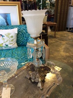 18" tall old antique lamp