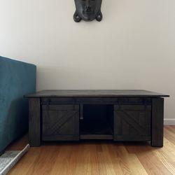 Pottery Barn Wood Storage Lift-Top Coffee Table