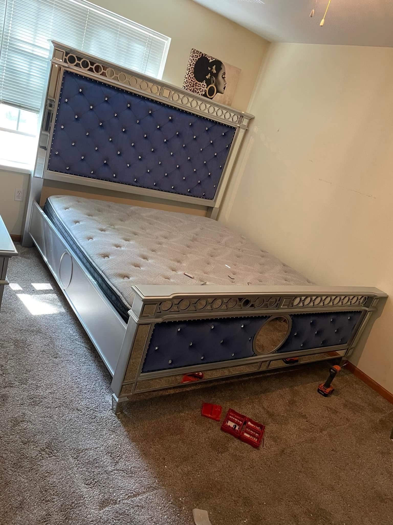 King Size Mirror Full Bedroom Set