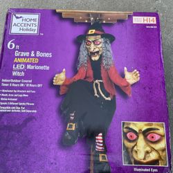 Halloween Animatronic 6' Marionette Witch Puppet Prop Animated