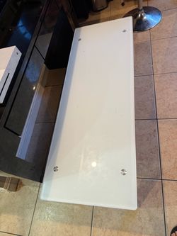 White Frosted Glass Shelf Panel