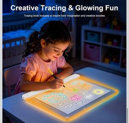 New in Box 19.7-Inch Rechargeable Doodle Glow LED Note Drawing Board ,15-Color Light
