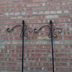 Set Of Two Pieces Metal hooks Planter Pots Holder Stand