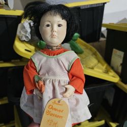 13" Effanbee Oriental Orange Blossom Doll Designed By Doll Artist Joyce Stafford