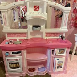 Pink Kids Toy Kitchen 