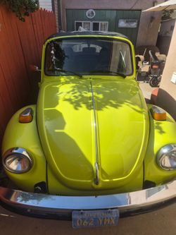 1974 pearl green vw convertable