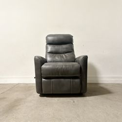 Dark gray faux leather 360 swivel recliner