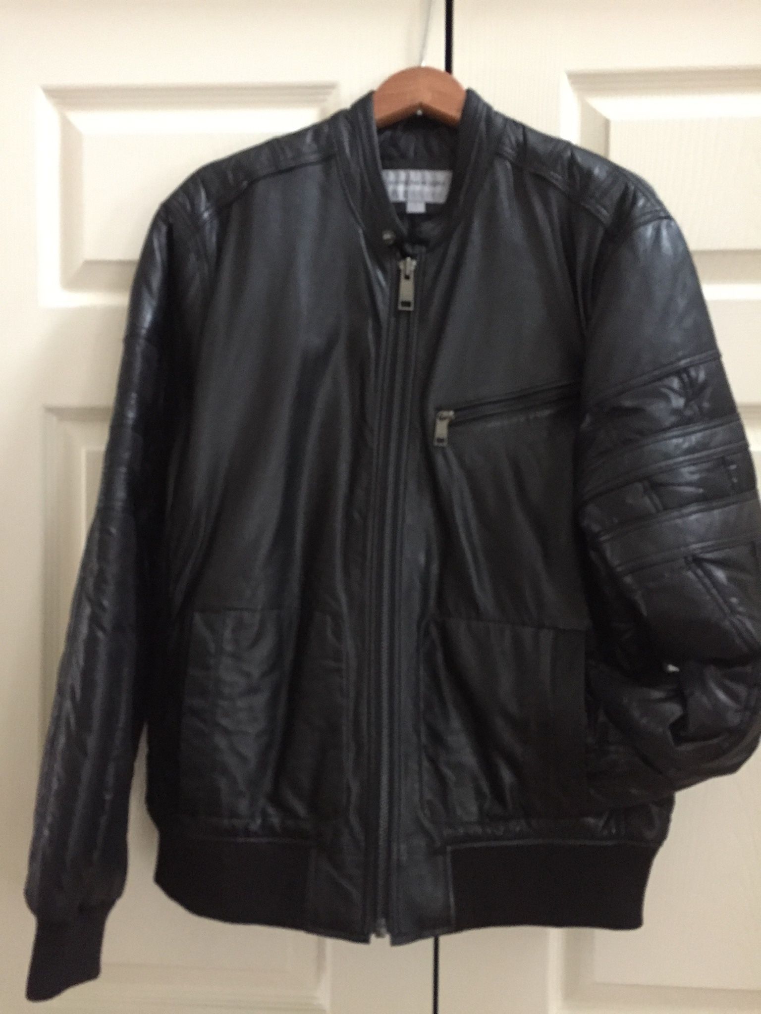 Nwot Marc New York By Andrew Marc Men'S Ludlow Leather Jacket, Black, Size L