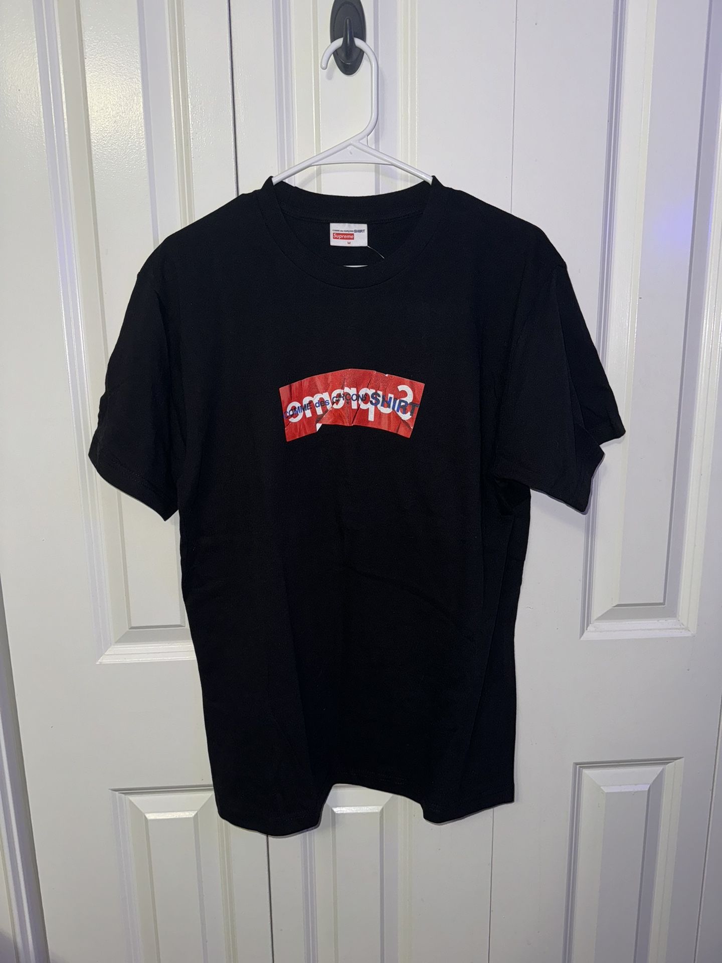 NEW! Supreme x CDG Comme des Garcons Box Logo Tee - Size Medium SS17 - Black