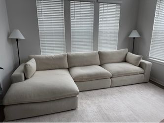 Ashley Elyza Linen Sofa - Right Chaise