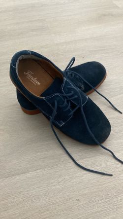 Blue Leather Oxford Dress Shoes For Boys