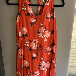 Old Navy Red Floral Print Dress Size Small