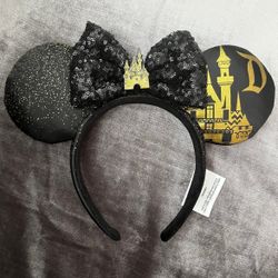 Disney Ears Black Gold Castle