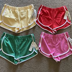 NWT No Boundaries Jersey Knit Athletic Dolphin Shorts Green Yellow Pink Red