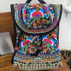 Embroidered Backpack Purse 🎒👜