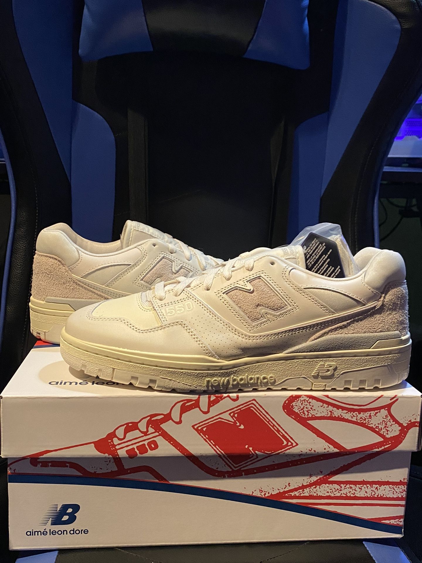New Balance 550 Aime Leon Dore White Leather Size 11.5