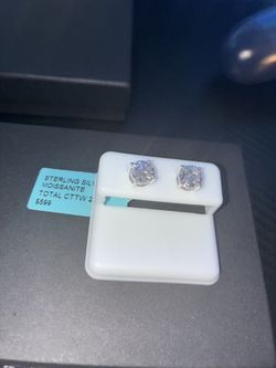 925 Sterling Silver Moissanite Stud Earrings